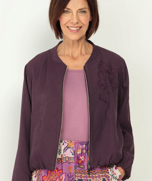 Bianca Embroidered Bomber Jacket Mulberry