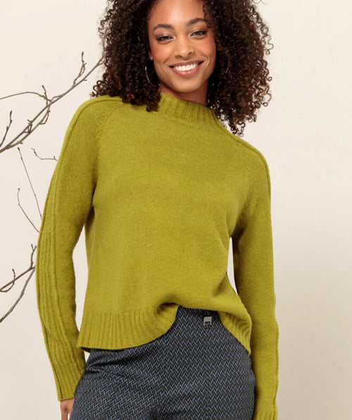 Bianca Rib Detail Pullover Moss