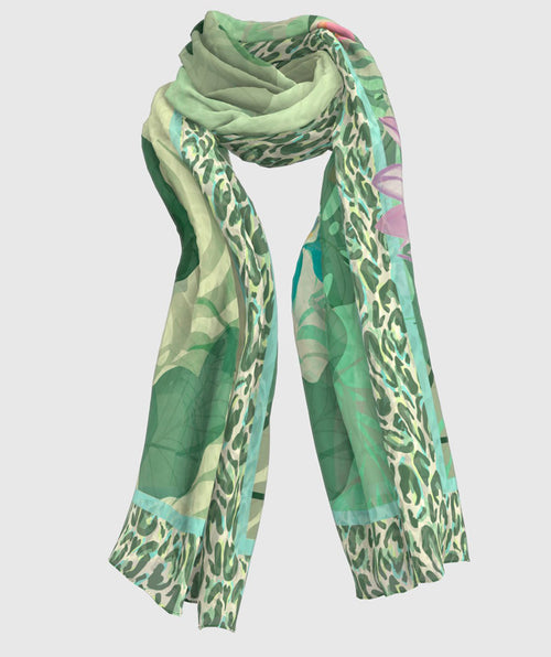 Jeta Green Mix Scarf - Premium scarves from Bianca - Just $68! Shop now at Mary Walter