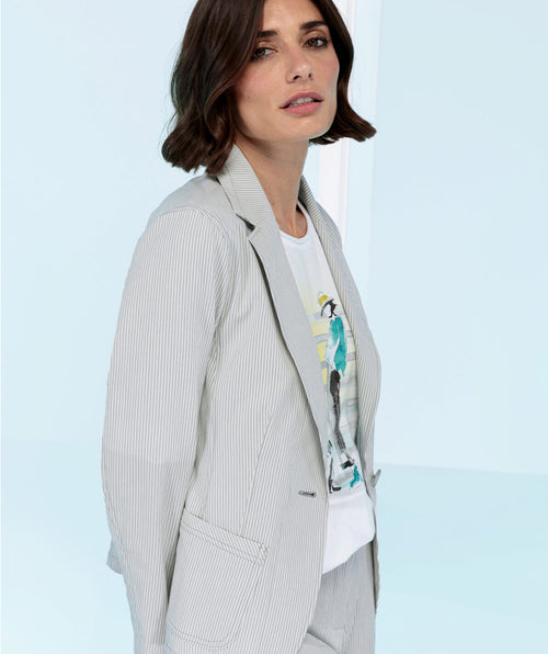 Bianca Delicate Stripe Seersucker Blazer