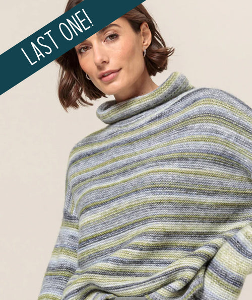 Bianca Slouchy Stripe Pullover Blue Mix