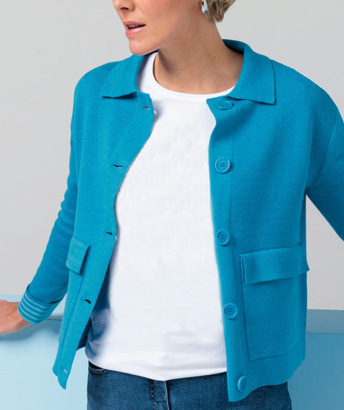 Stripe Detail Knit Jacket - Premium jackets from Bianca - Just $198! Shop now at Mary Walter