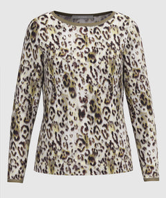 Animal Print Tee Green/Grey - Premium tops from Bianca - Just $120! Shop now at Mary Walter