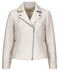 Bianca Textured Moto Jacket Cream