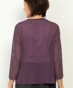 Bianca Floral Crochet Pullover Mulberry