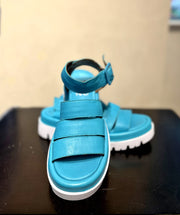 Justine Leather Sandal Turquoise
