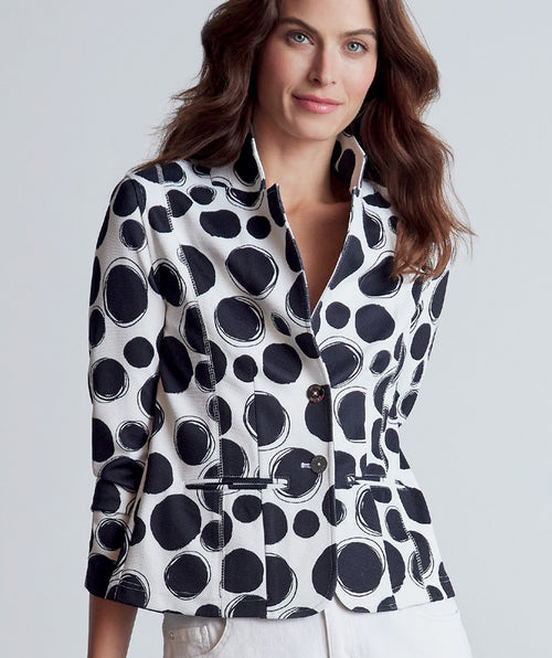 Dot Pique Blazer Black/White - Premium jackets from Bylyse - Just $240! Shop now at Mary Walter