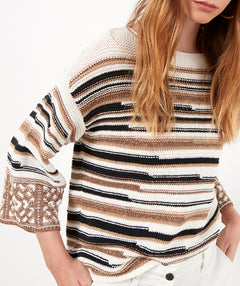 Broken Stripe Pullover - Premium sweaters from B.YU - Just $174! Shop now at Mary Walter