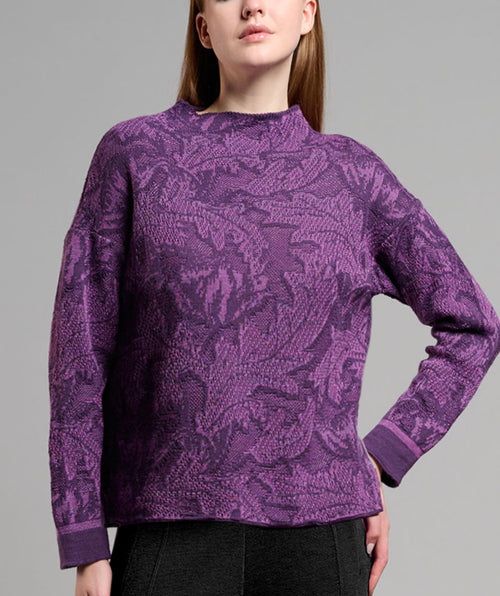 B.Yu Cyclamen Jacquard Shimmer Pullover