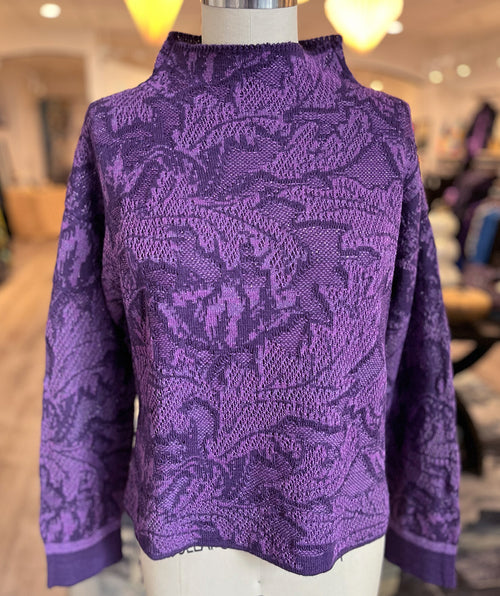B.Yu Cyclamen Jacquard Shimmer Pullover