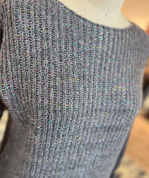 B.Yu Iridescent Paillette Pullover