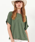 Lurex Detail Super Soft Tee Loden - Premium tops from B.YU - Just $120! Shop now at Mary Walter