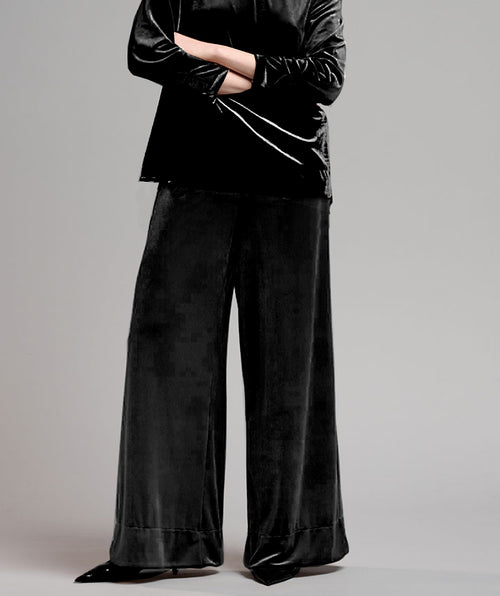 B.Yu Soft Velvet Wide Leg Pant