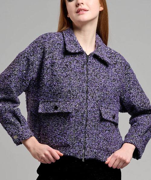 B.Yu Viola Shimmer Tweed Jacket