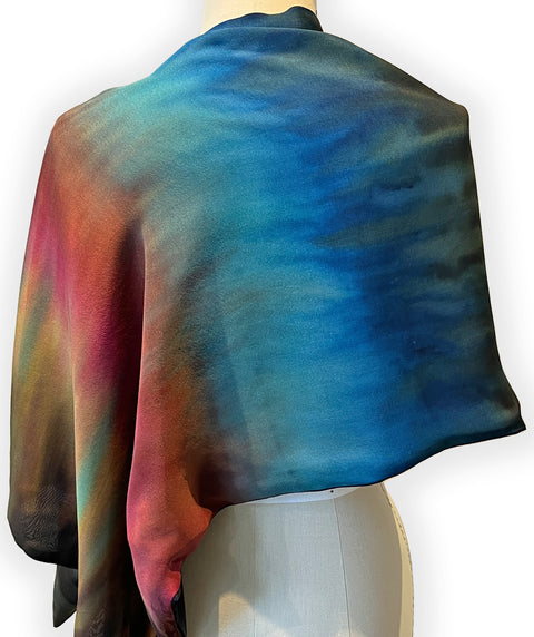 Hand-painted silk capelet