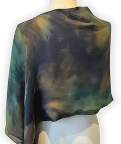 Hand-painted silk capelet