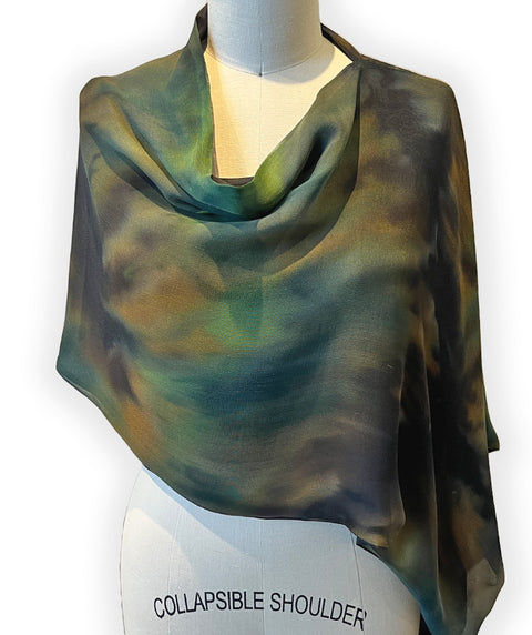 Hand-painted silk capelet