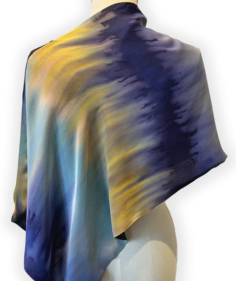 Hand-painted silk capelet