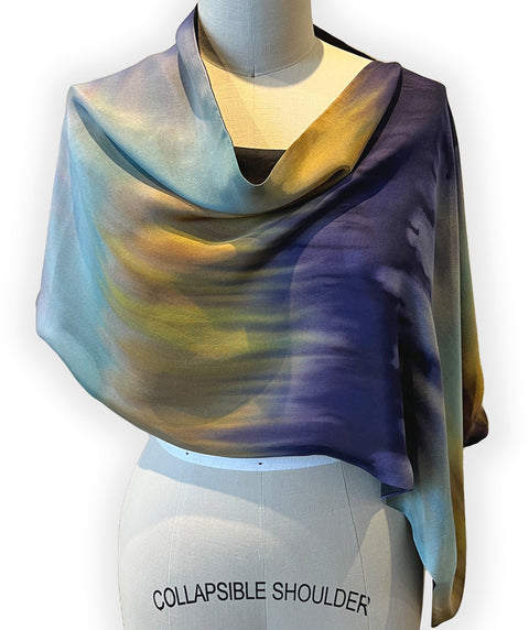 Hand-painted silk capelet