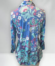 Snap front crinkle shirt cadet