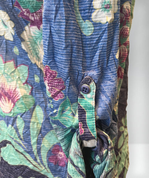 Snap front crinkle shirt cadet