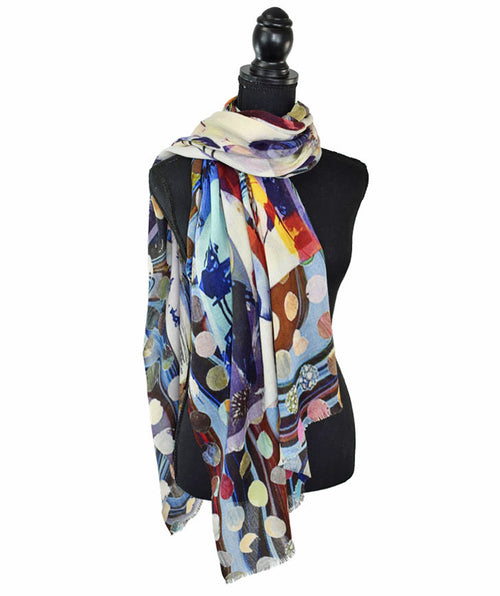 Gavin Abstract Border Scarf