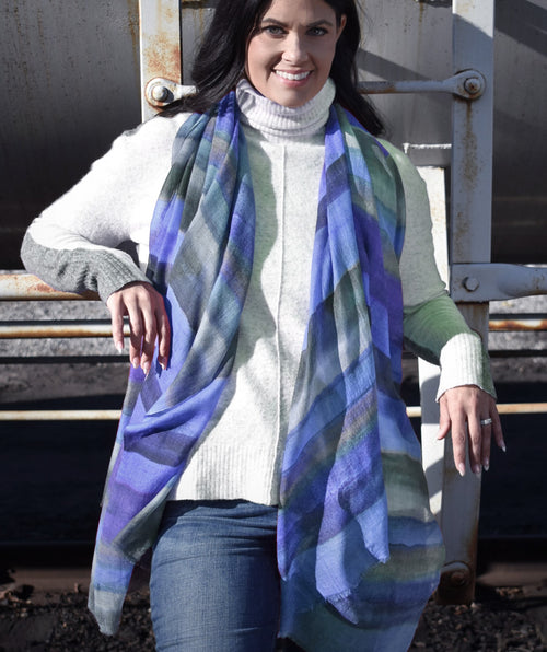 Kathryn Painterly stripe scarf