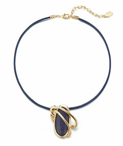 Ekila Navy Pendant Necklace