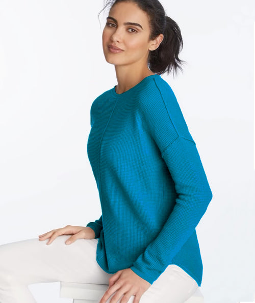 Elliott Lauren Waffle Stitch Relaxed Pullover