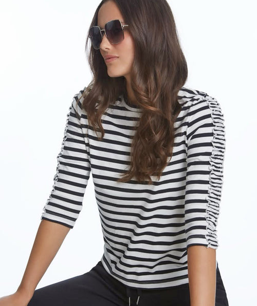 Elliott Lauren Aligned Ruffle Detail Tee