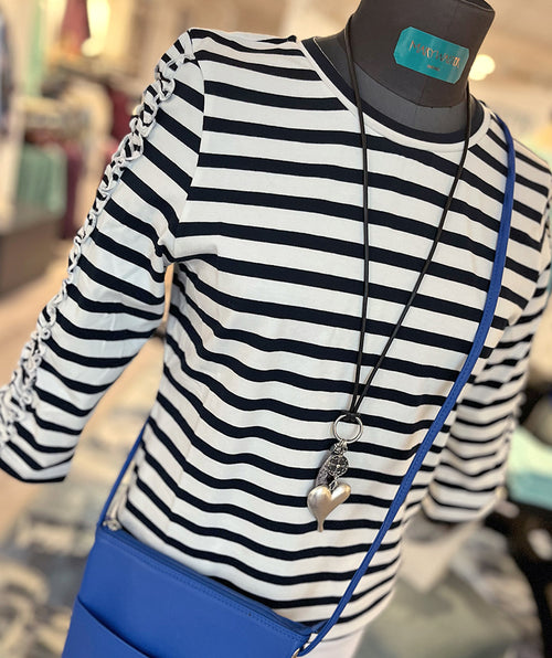 Elliott Lauren Aligned Ruffle Detail Tee