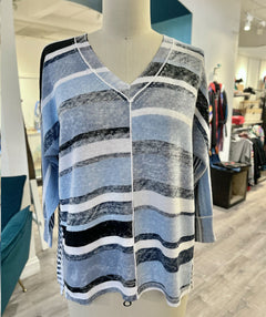 Elliott Lauren Blue Skies Stripe Pullover