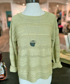 Elliott Lauren Drop Needle Detail Sweater Kelp