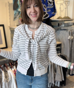 Elliott Lauren Fake Out Cardigan White/Black