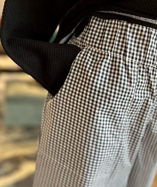 Elliott Lauren Wide Leg Gingham Pocket Pant