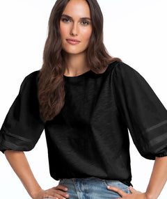 Elliott Lauren Mixed Signals Top Black