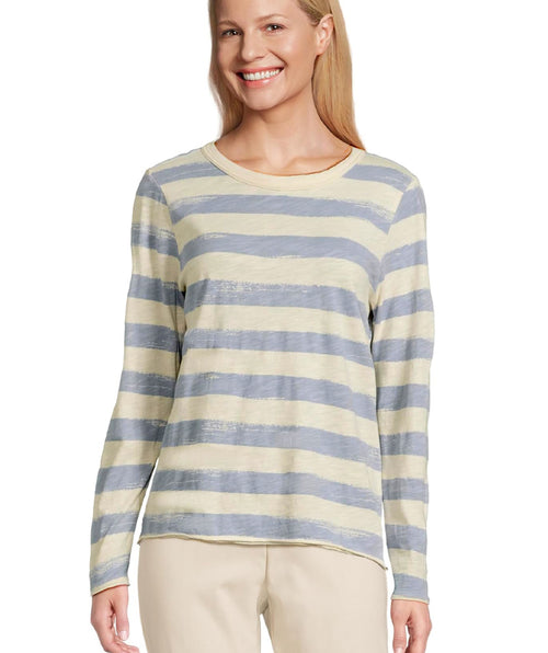 Elliott Lauren Paint Stripe Tee Chambray