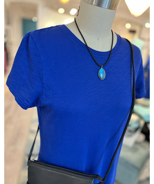 Elliott Lauren Ruffle Hem Tee Dress Royal