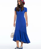 Elliott Lauren Ruffle Hem Tee Dress Royal