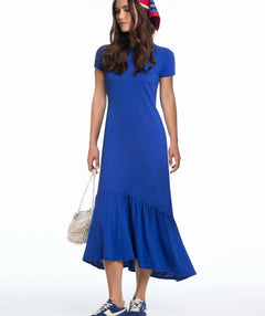 Elliott Lauren Ruffle Hem Tee Dress Royal