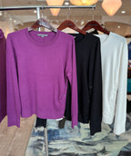 Elliott Lauren Button & Rib Detail Pullover
