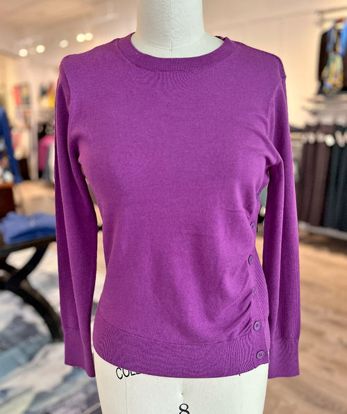 Elliott Lauren Button & Rib Detail Pullover