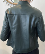 Vegan Leather Moto Hunter Green