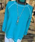 Elliott Lauren Waffle Raglan Pullover