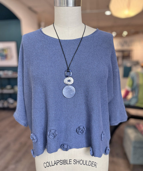 Grizas Soft Rosette Pullover Denim Blue