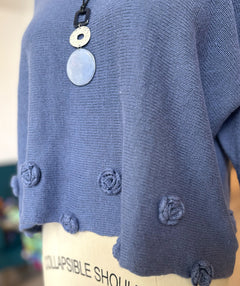 Grizas Soft Rosette Pullover Denim Blue