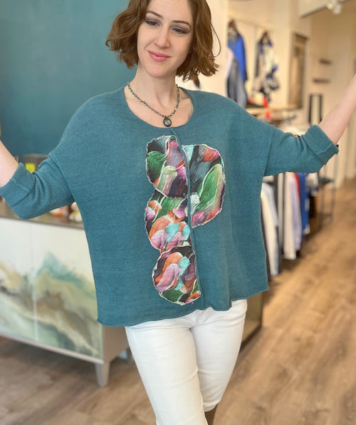Multicolor patchwork pullover - Premium sweaters from Poles - Just $220! Shop now at Mary Walter