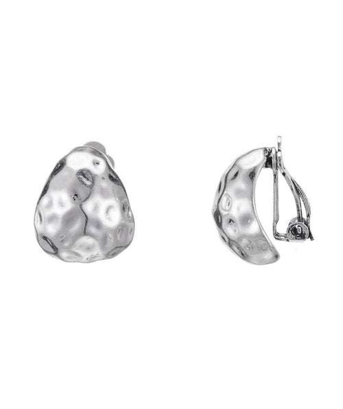 Heliena Hammered Nugget Clip Earring