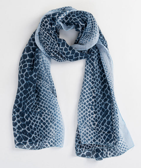 Abstract animal print scarf blue