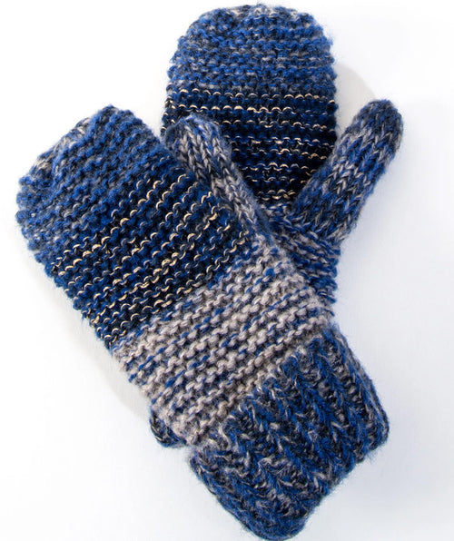 Melange knit mittens